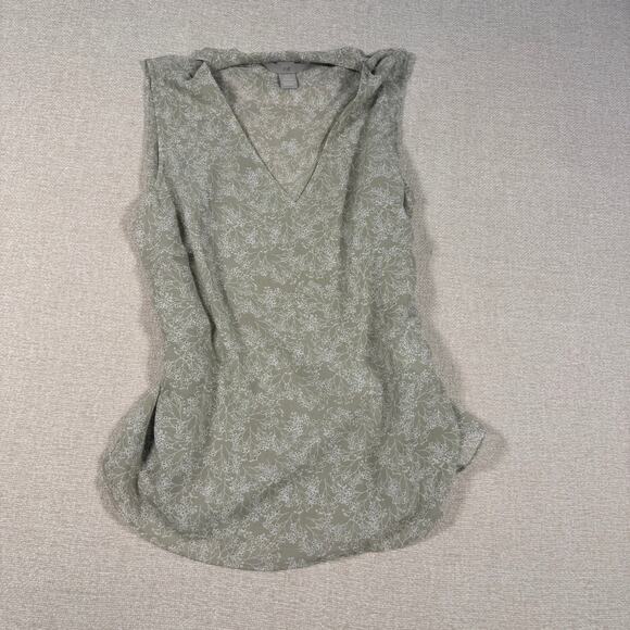 WOMEN'S FLOWY TOP SAGE GREEN H&M BOHO MEDIUM - Picture 1 of 6